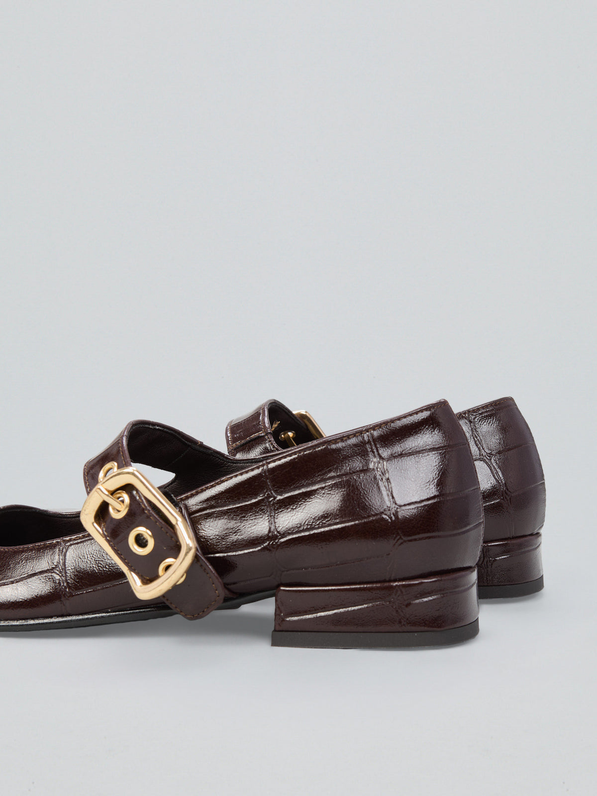 Crocodile print Mary Janes