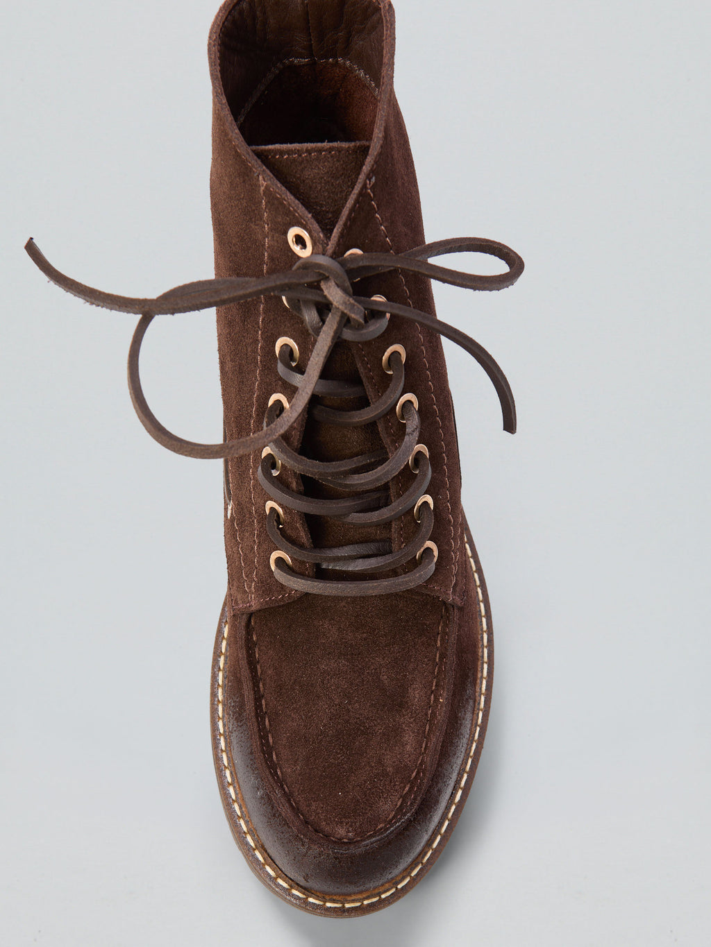 Lace-up suede ankle boot