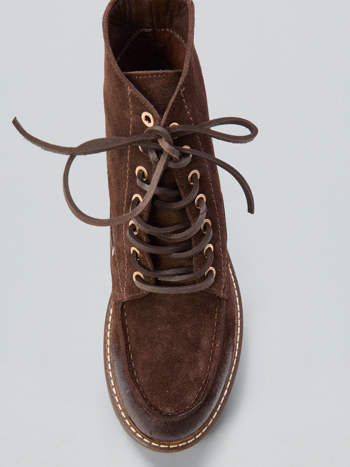 Lace-up suede ankle boot