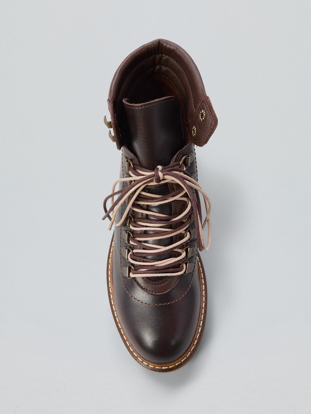 Lace-up leather ankle boot