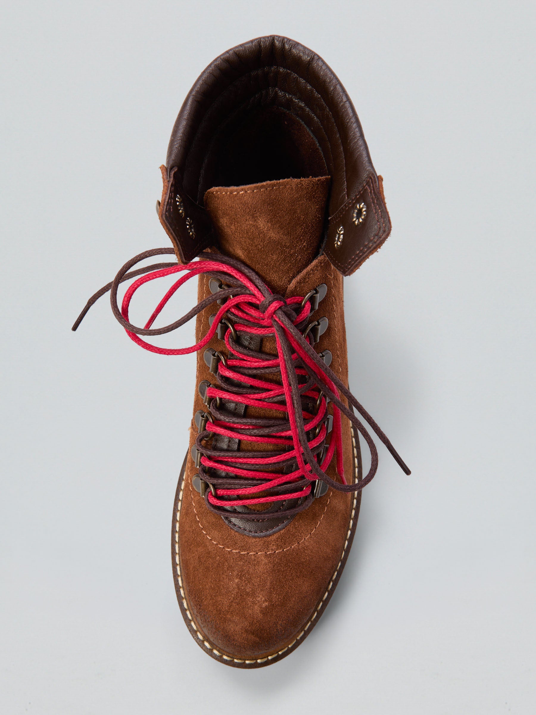 Lace-up suede ankle boot