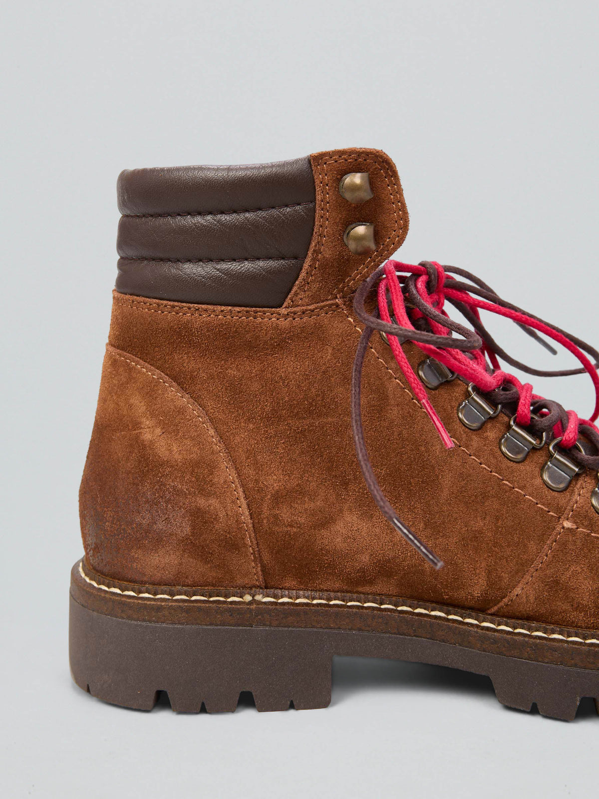 Lace-up suede ankle boot