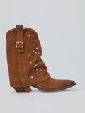 Texanische Stiefel aus gebürstetem Wildleder
