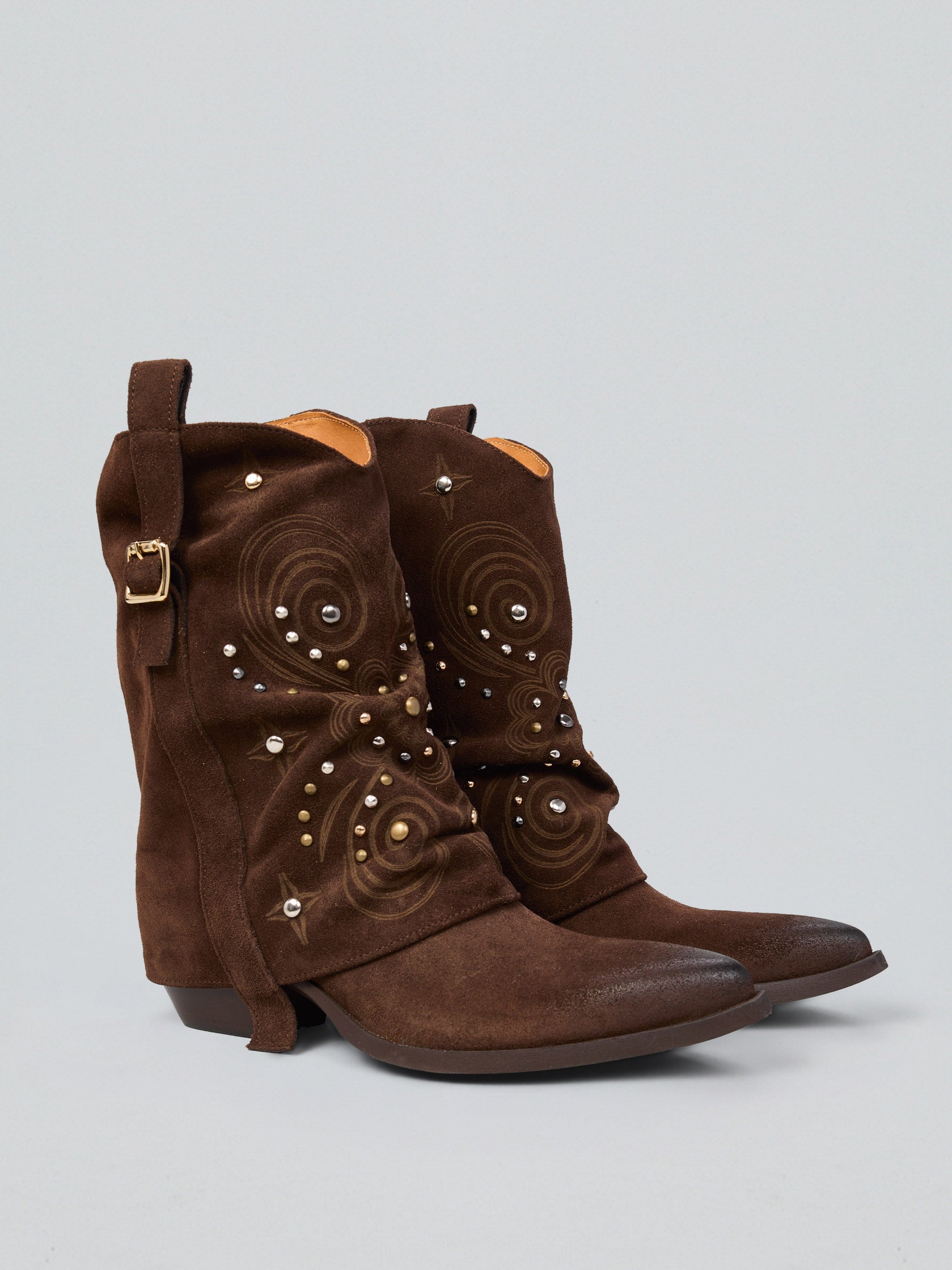 Brushed suede Texan boots
