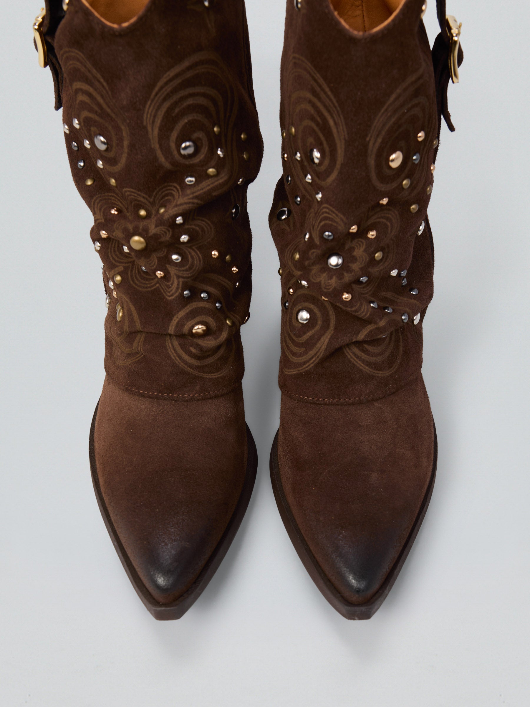 Brushed suede Texan boots