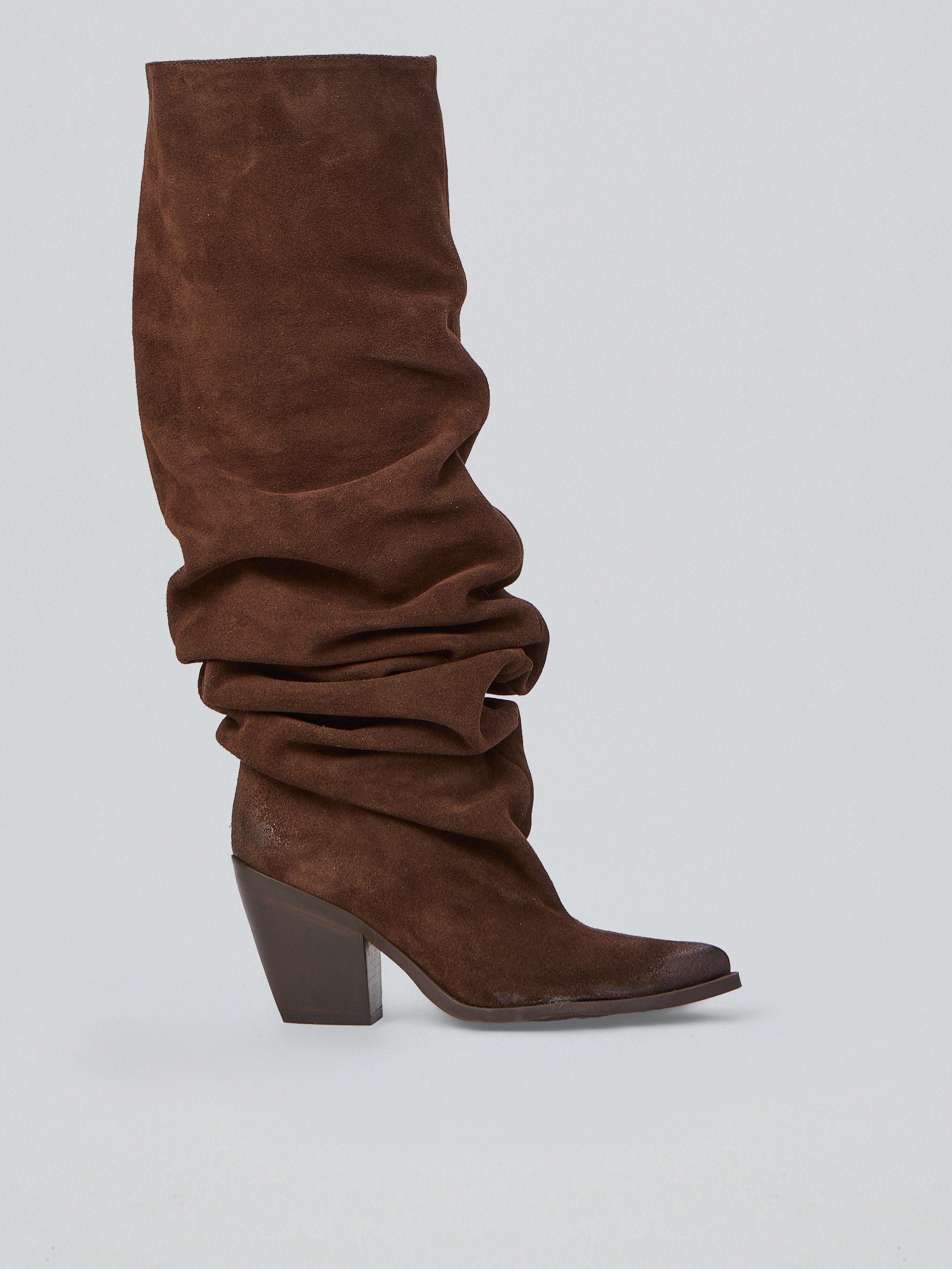 Fringed suede cowboy boots