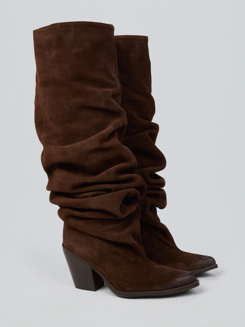 Cowboystiefel aus gekräuseltem Wildleder