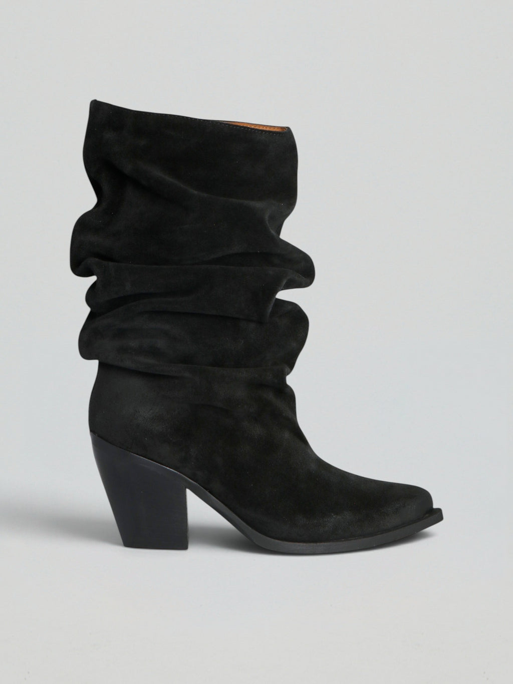 Geraffte Wildleder-Cowboystiefel