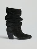 Geraffte Wildleder-Cowboystiefel