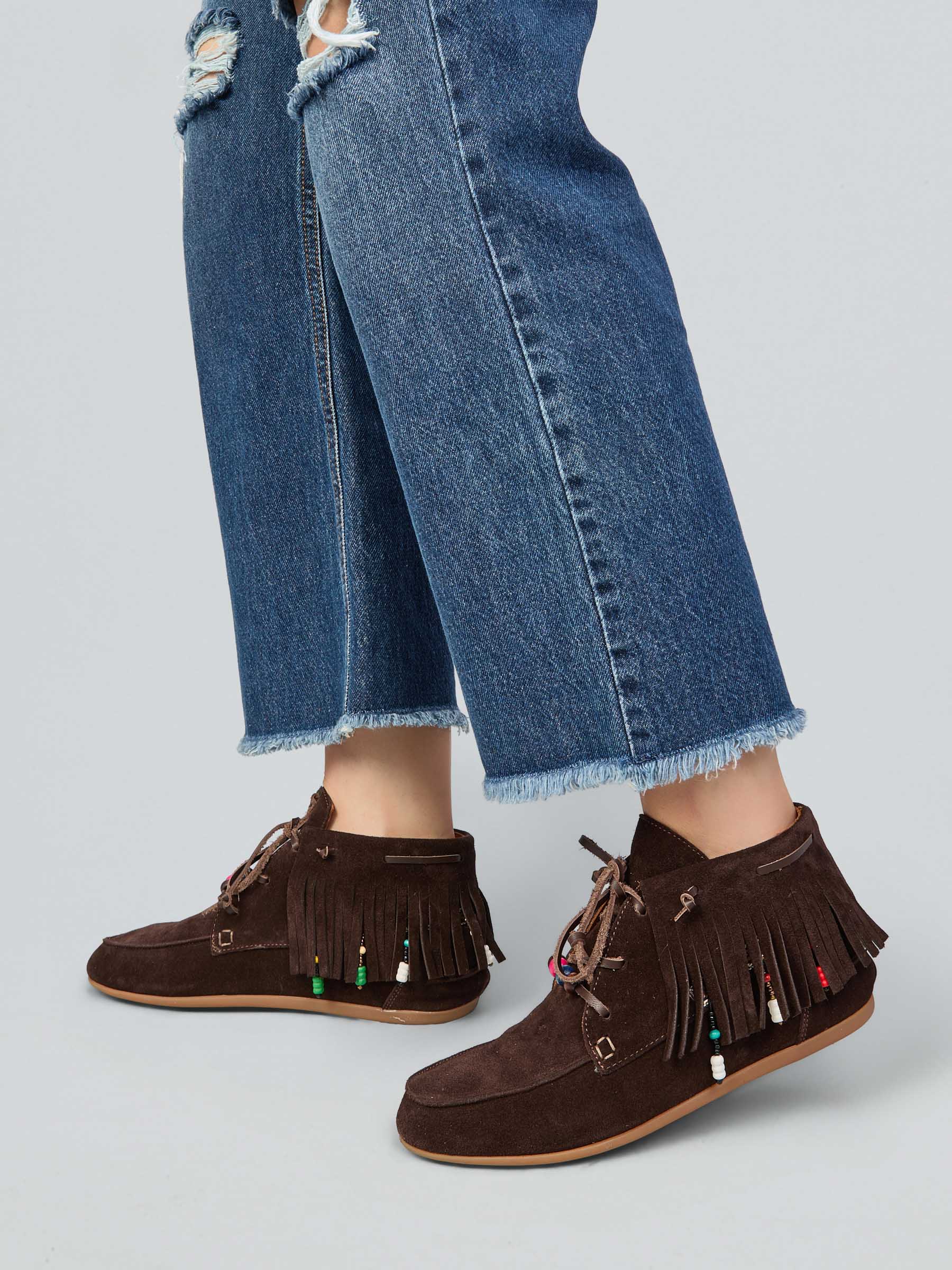 Suede flat shoes