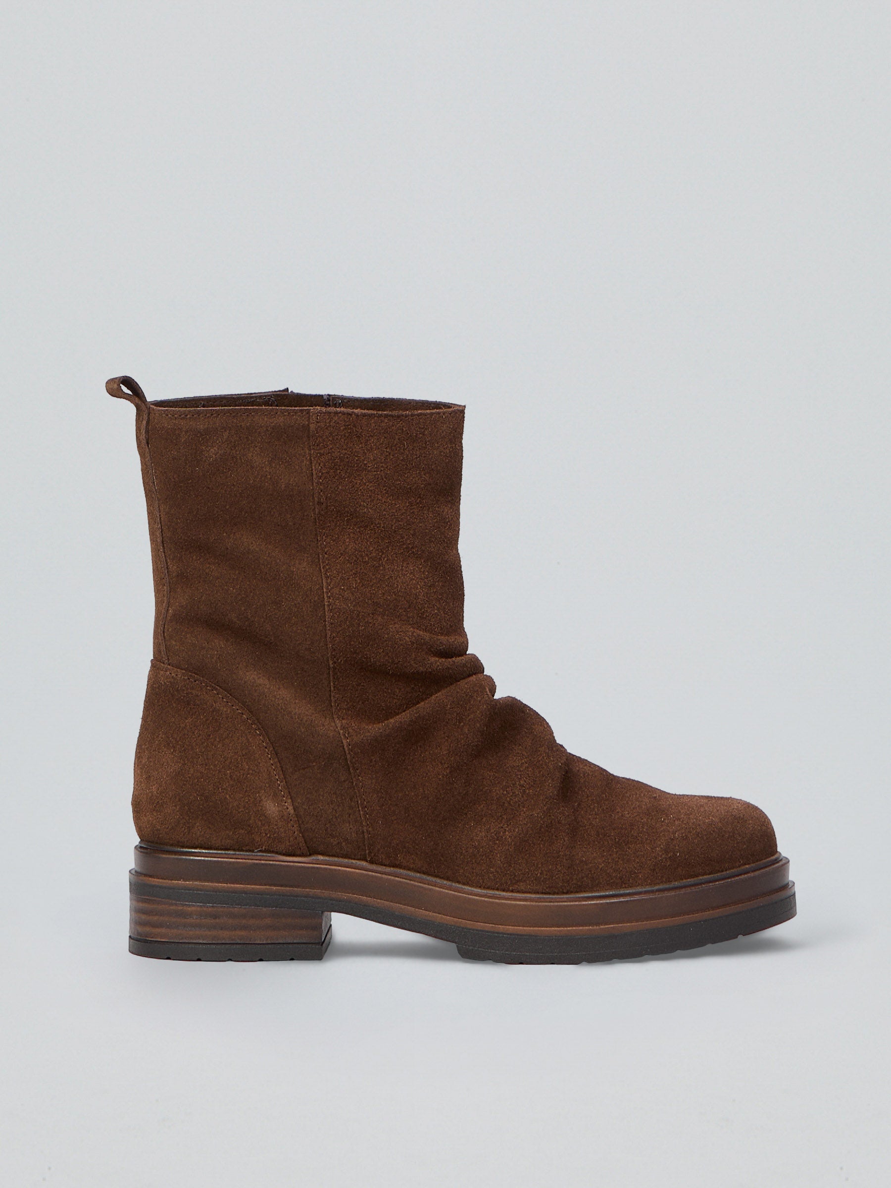 Suede ankle boot