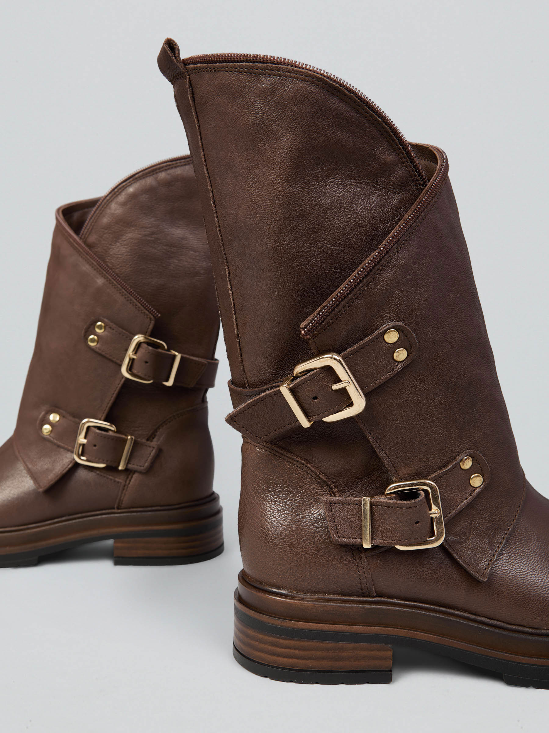 Leather boots