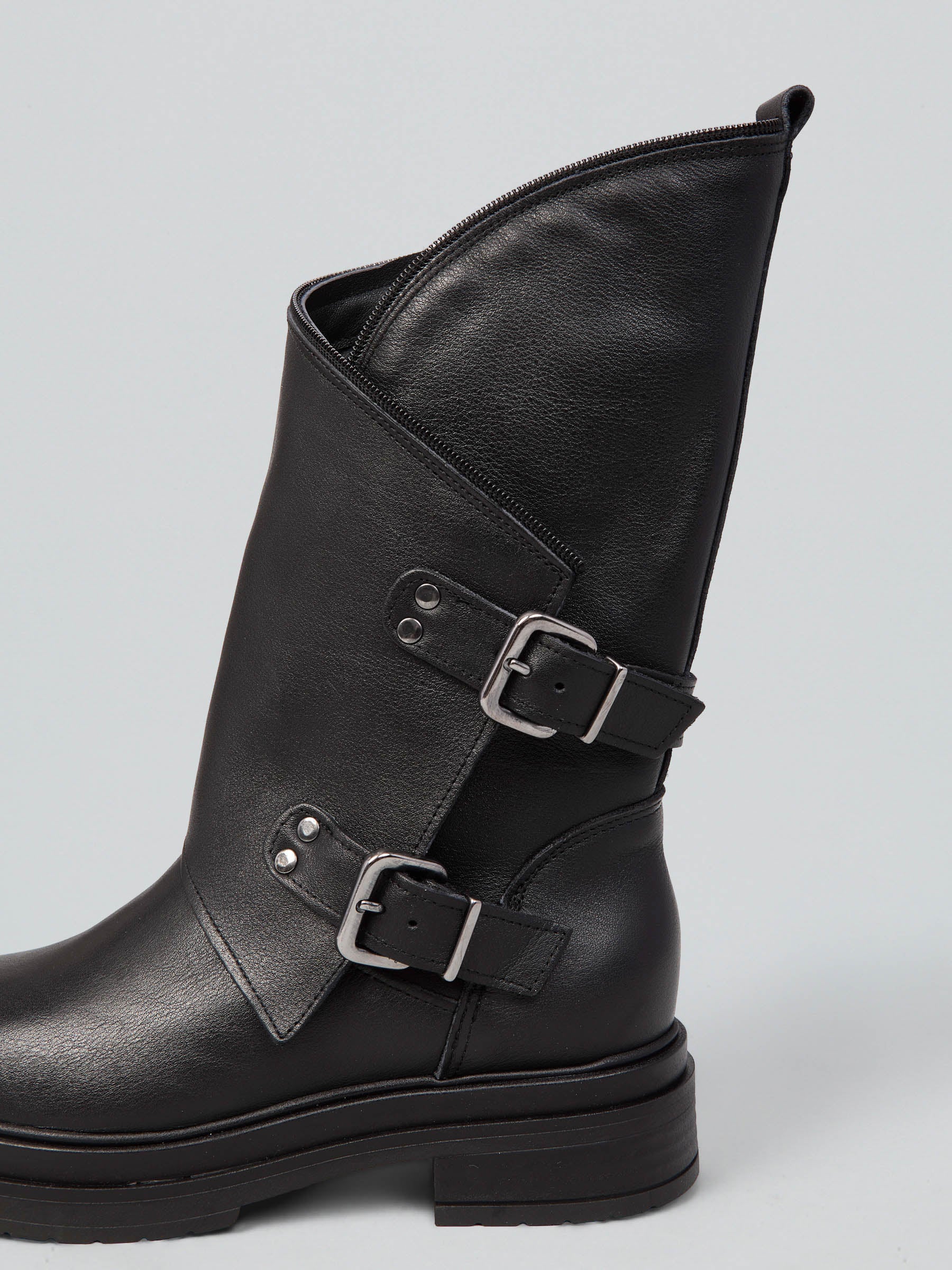 Leather boots