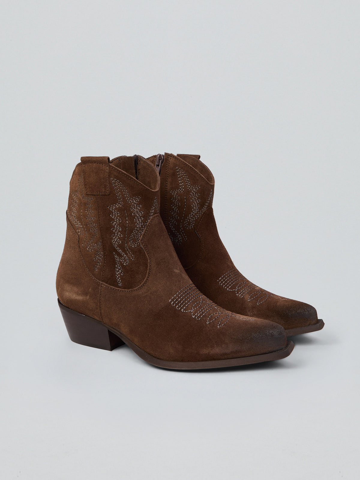 Suede cowboy boots
