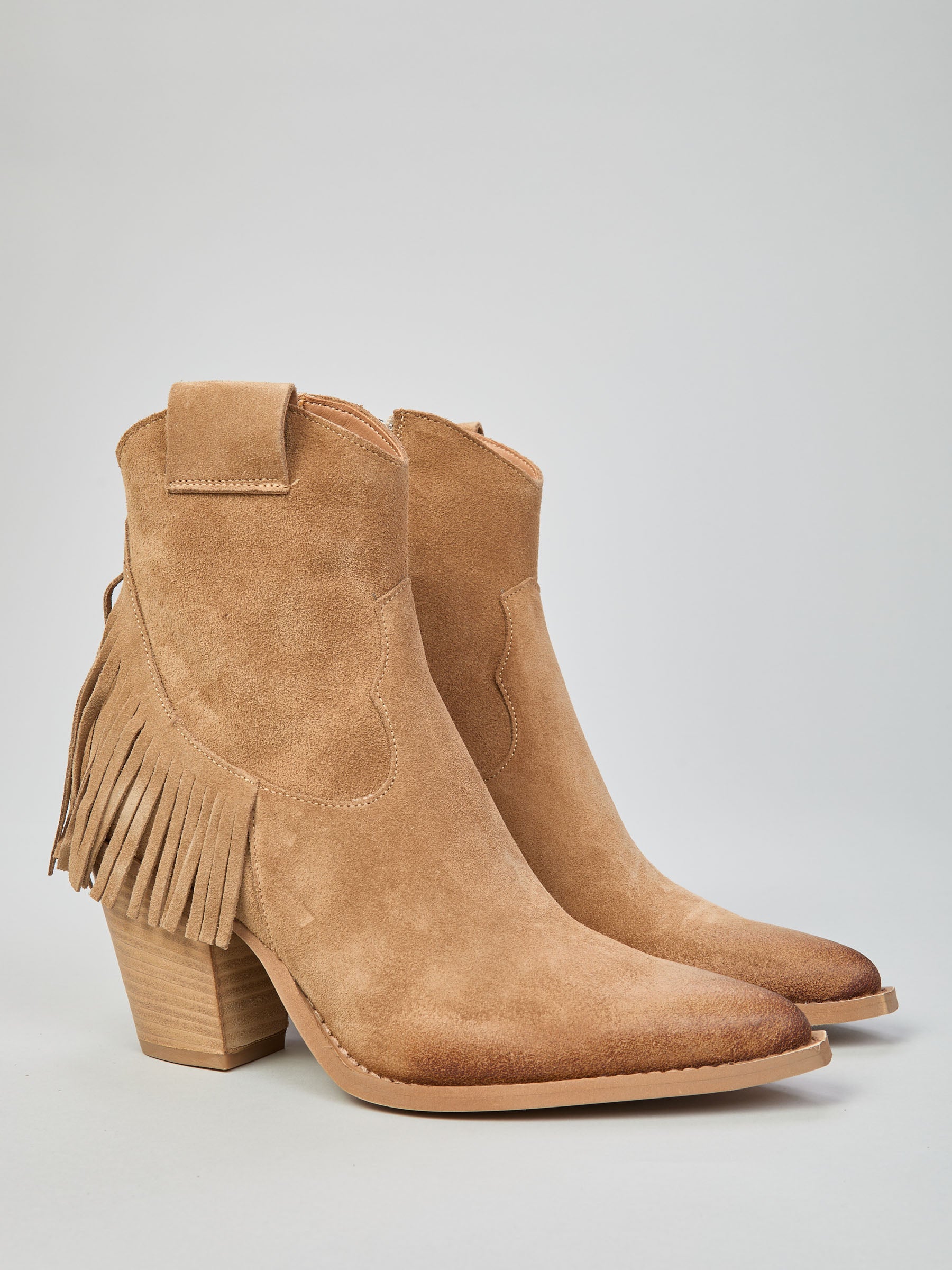 Wildleder-Loafer mit Fransen