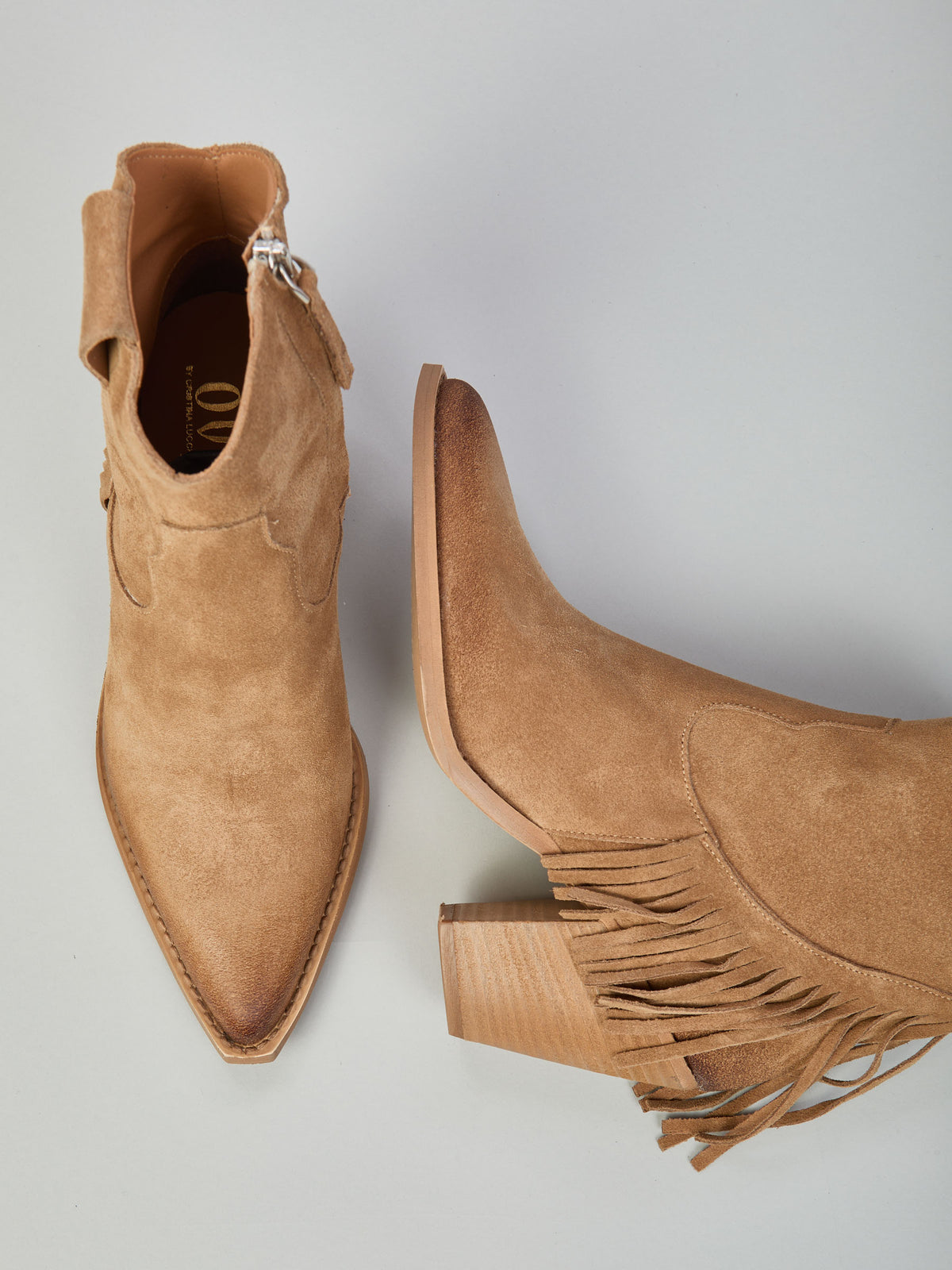 Wildleder-Loafer mit Fransen