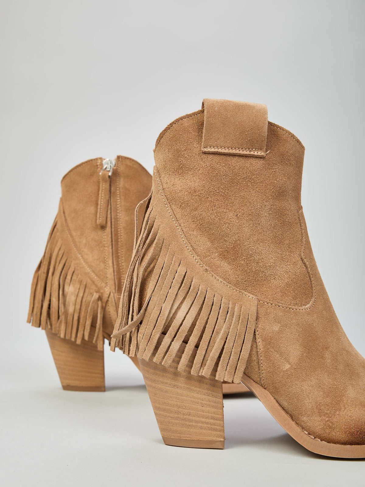 Wildleder-Loafer mit Fransen