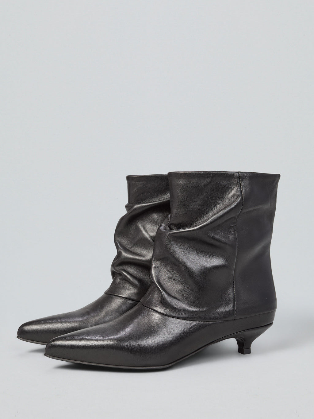 Tronchetti in pelle arricciati