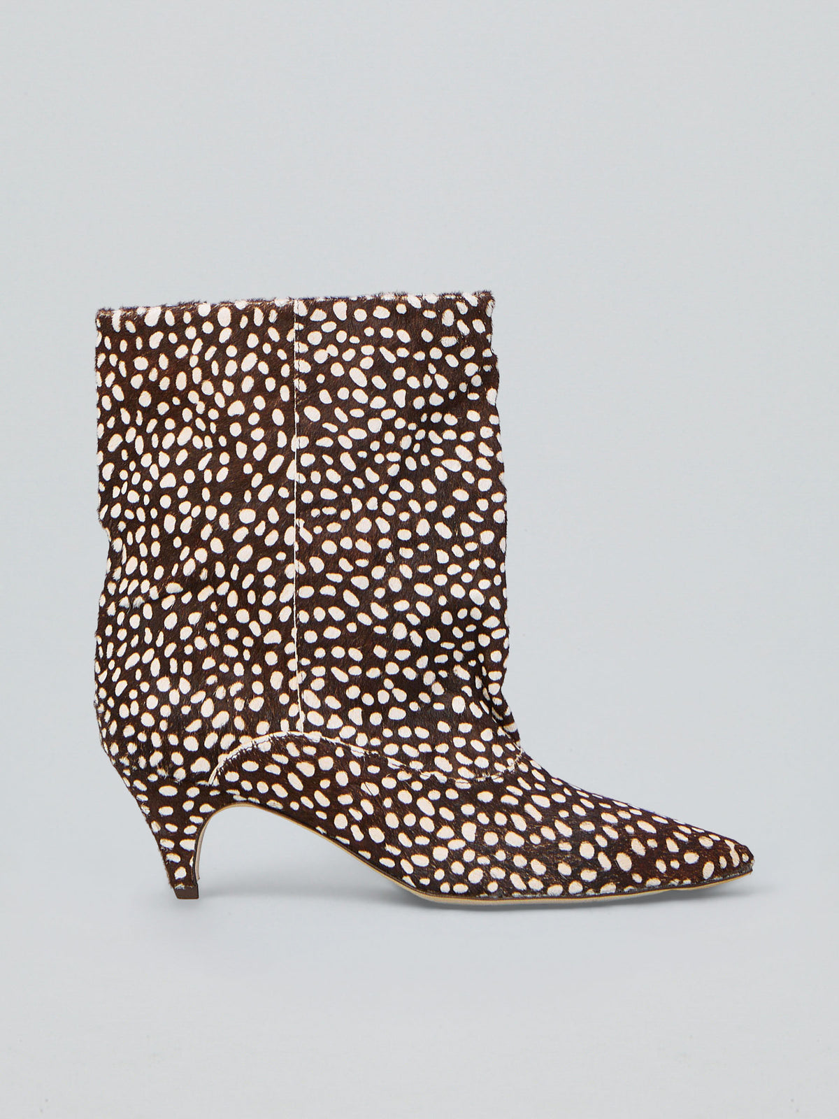 Calf hair ankle boots