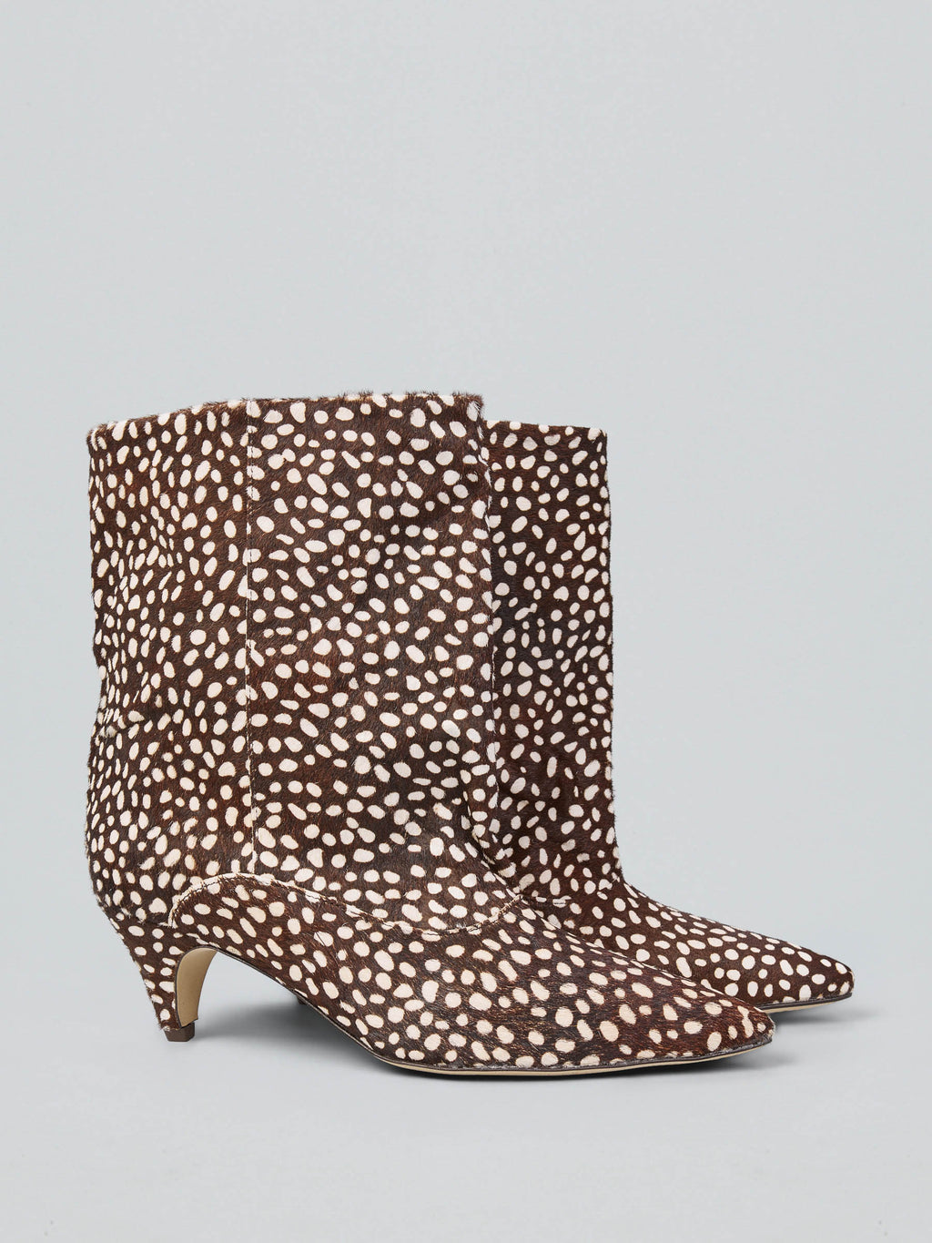 Calf hair ankle boots