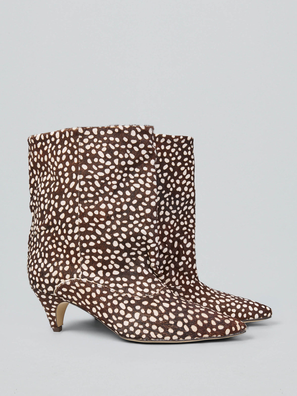 Calf hair ankle boots