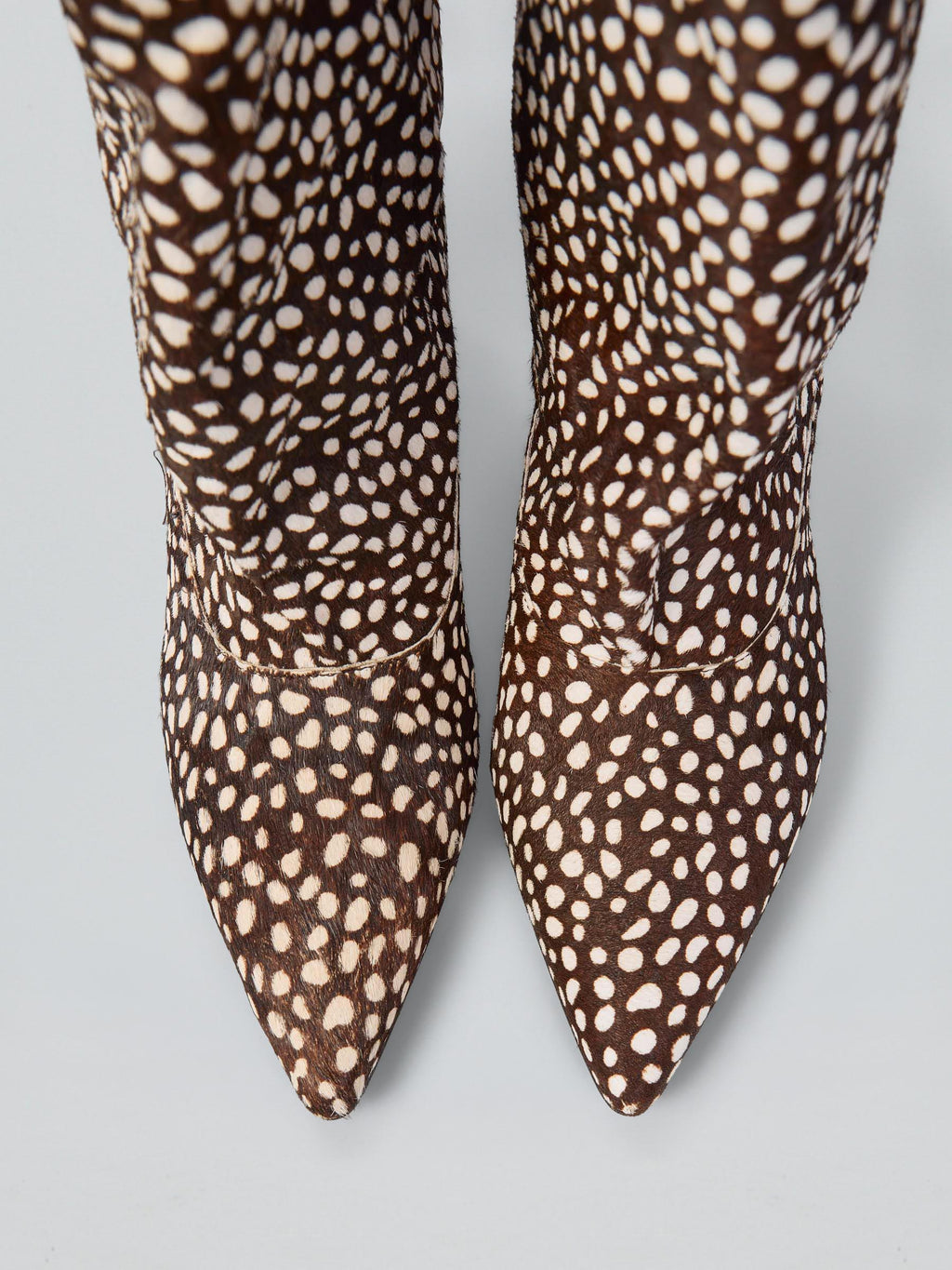 Calf hair ankle boots