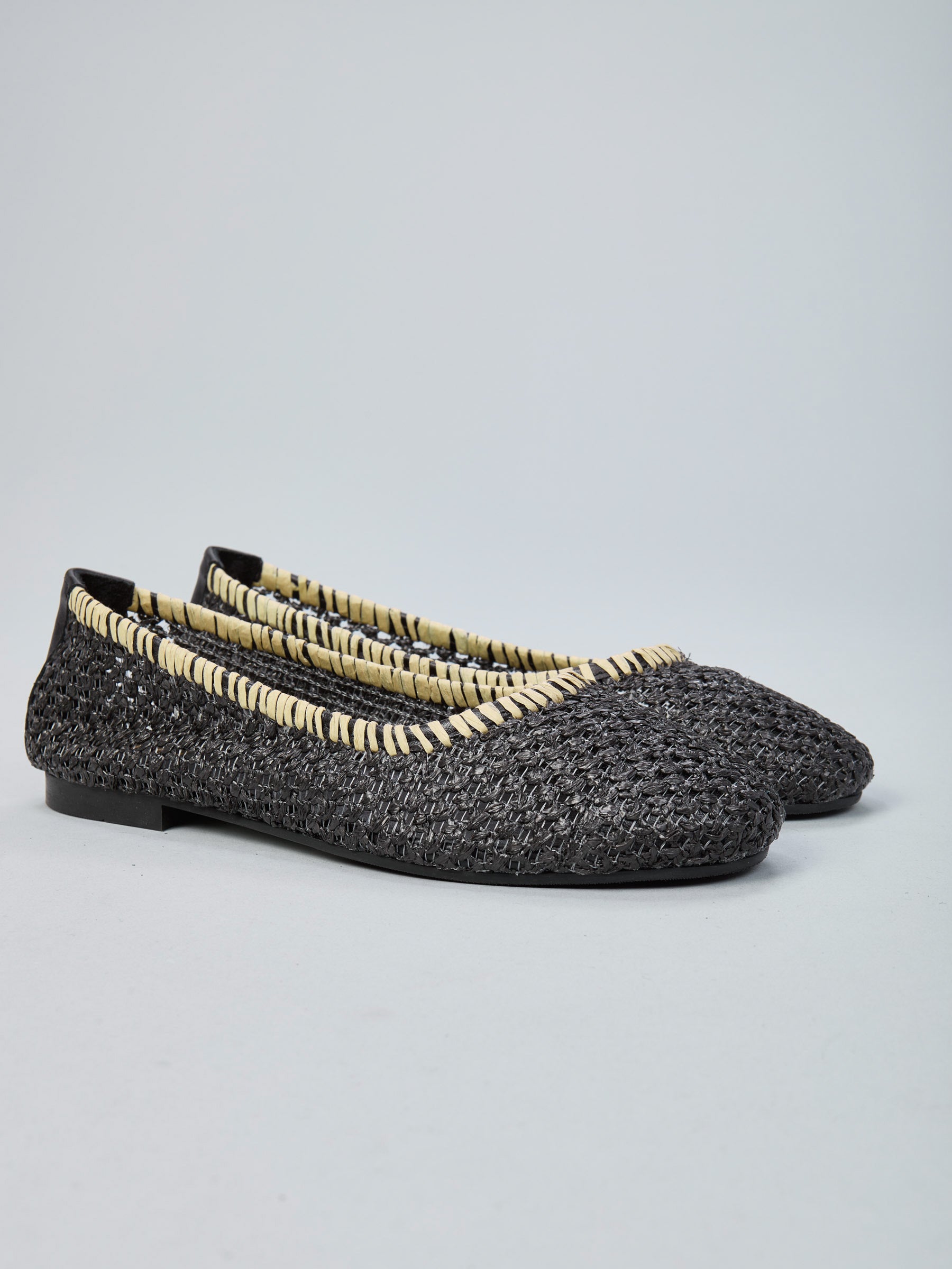 Raffia ballet flats
