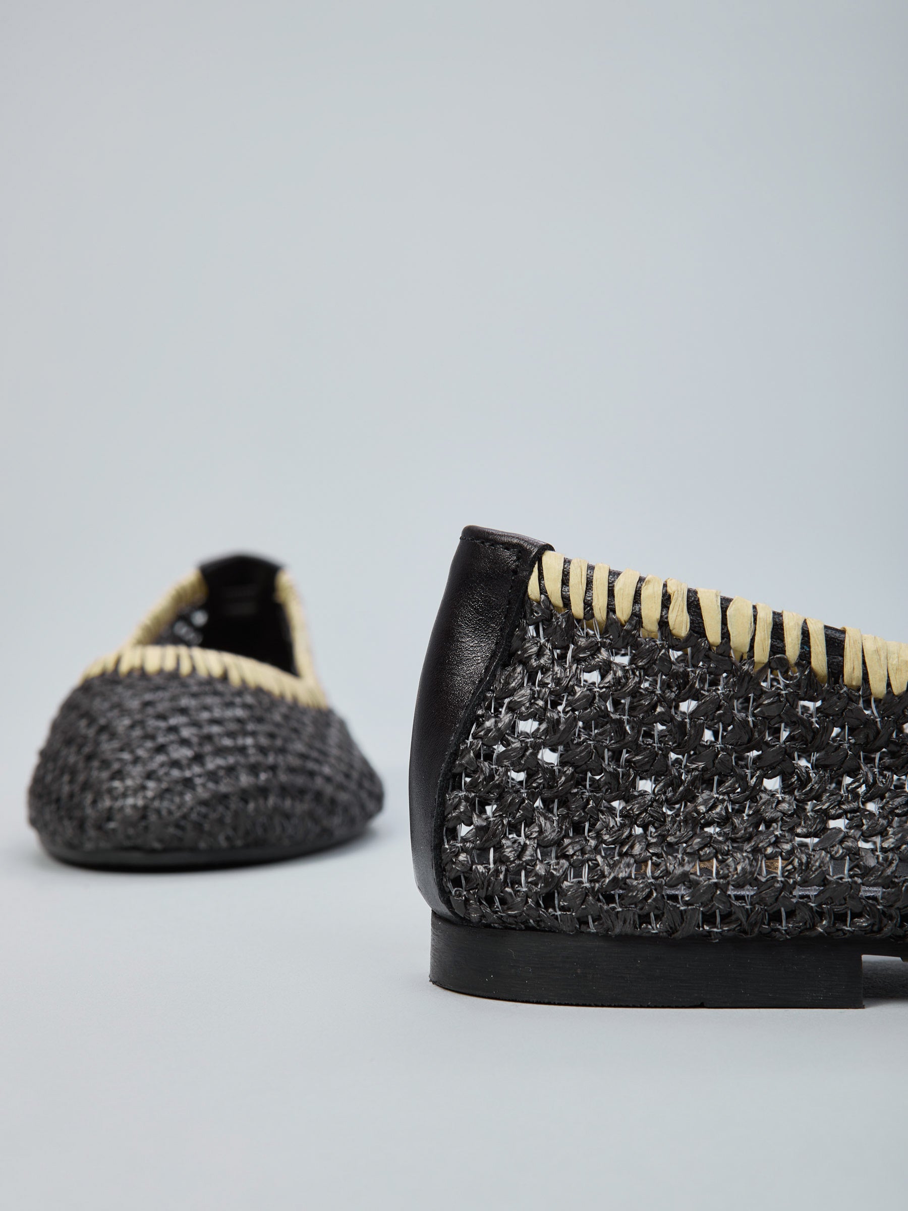 Raffia ballet flats