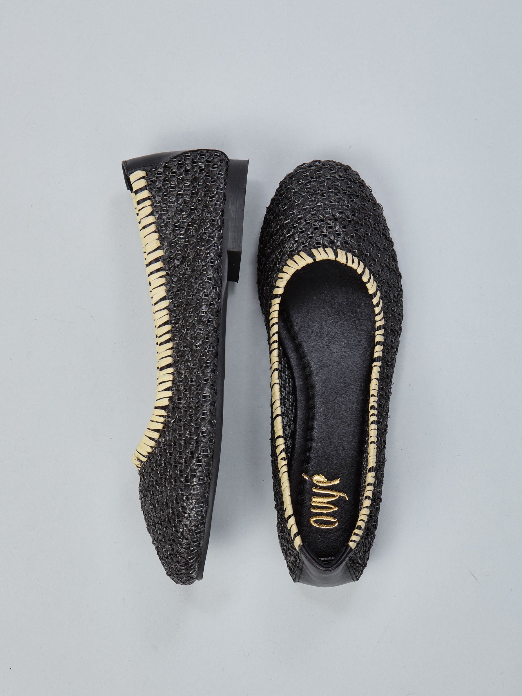 Raffia ballet flats