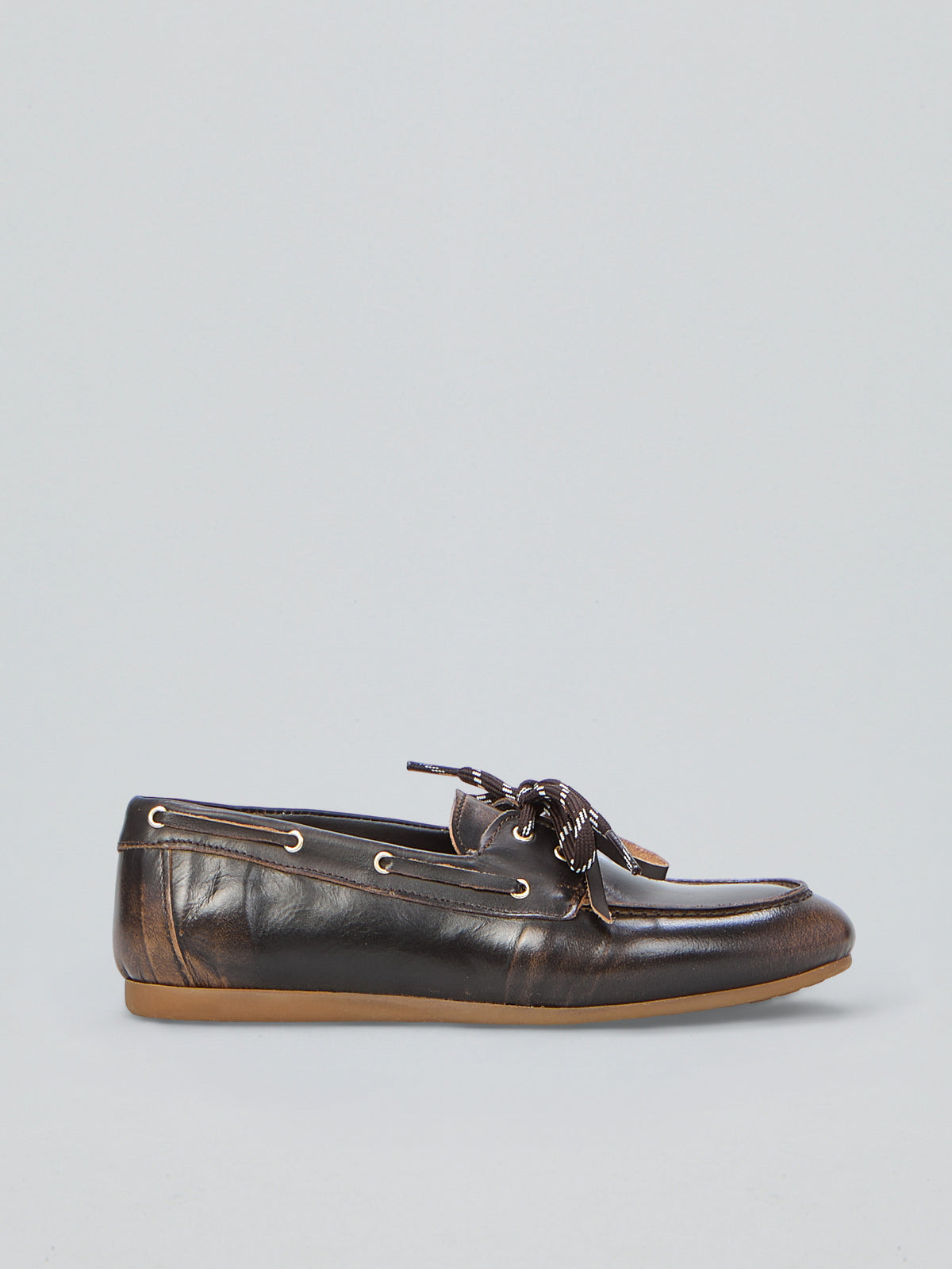 Boat-style leather loafers