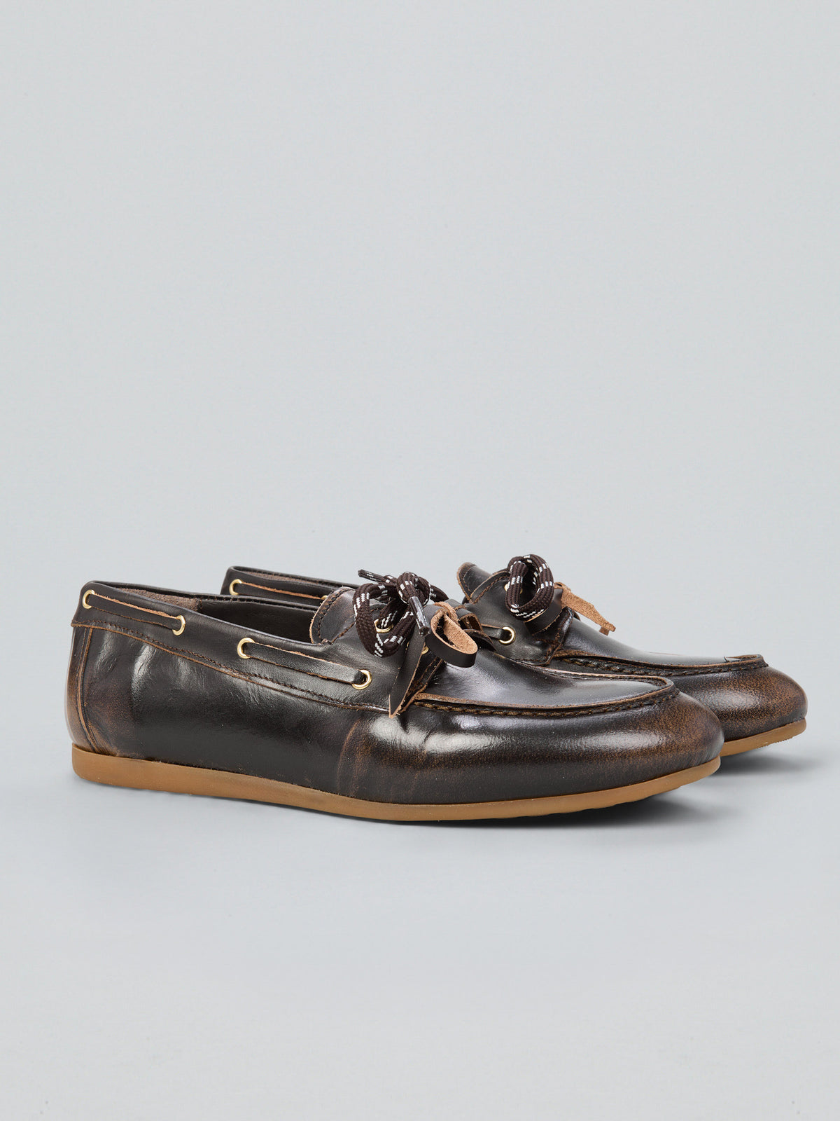 Boat-style leather loafers