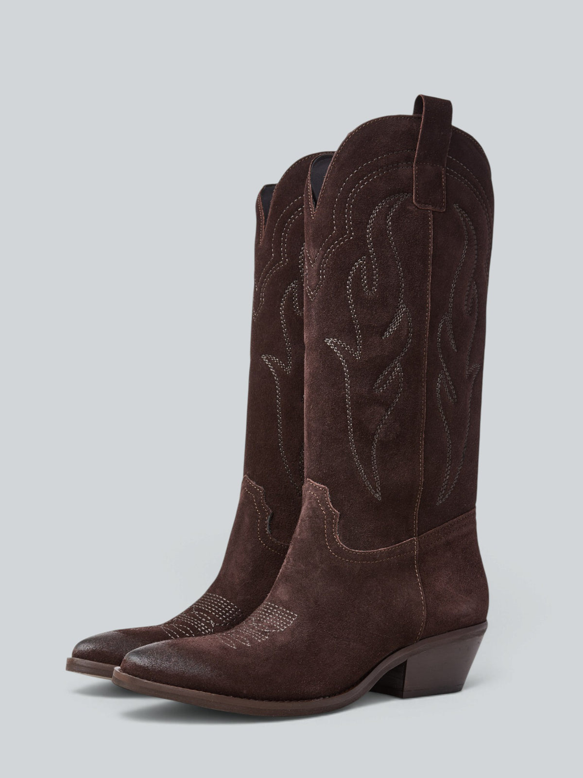 Suede cowboy boots