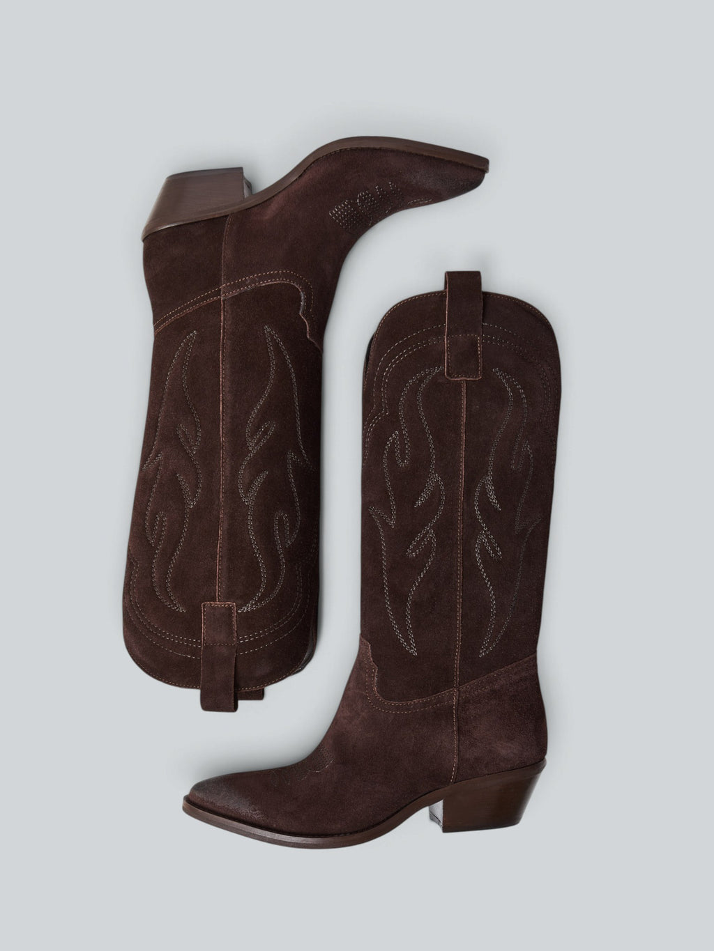 Suede cowboy boots