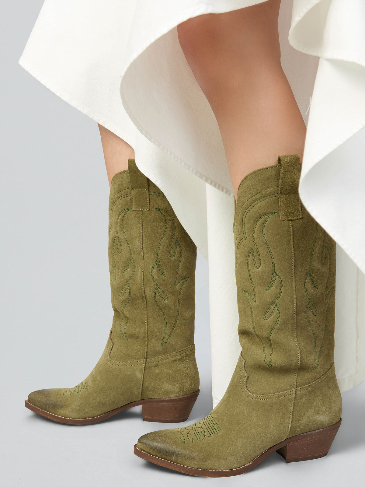 Wildleder-Westernstiefel