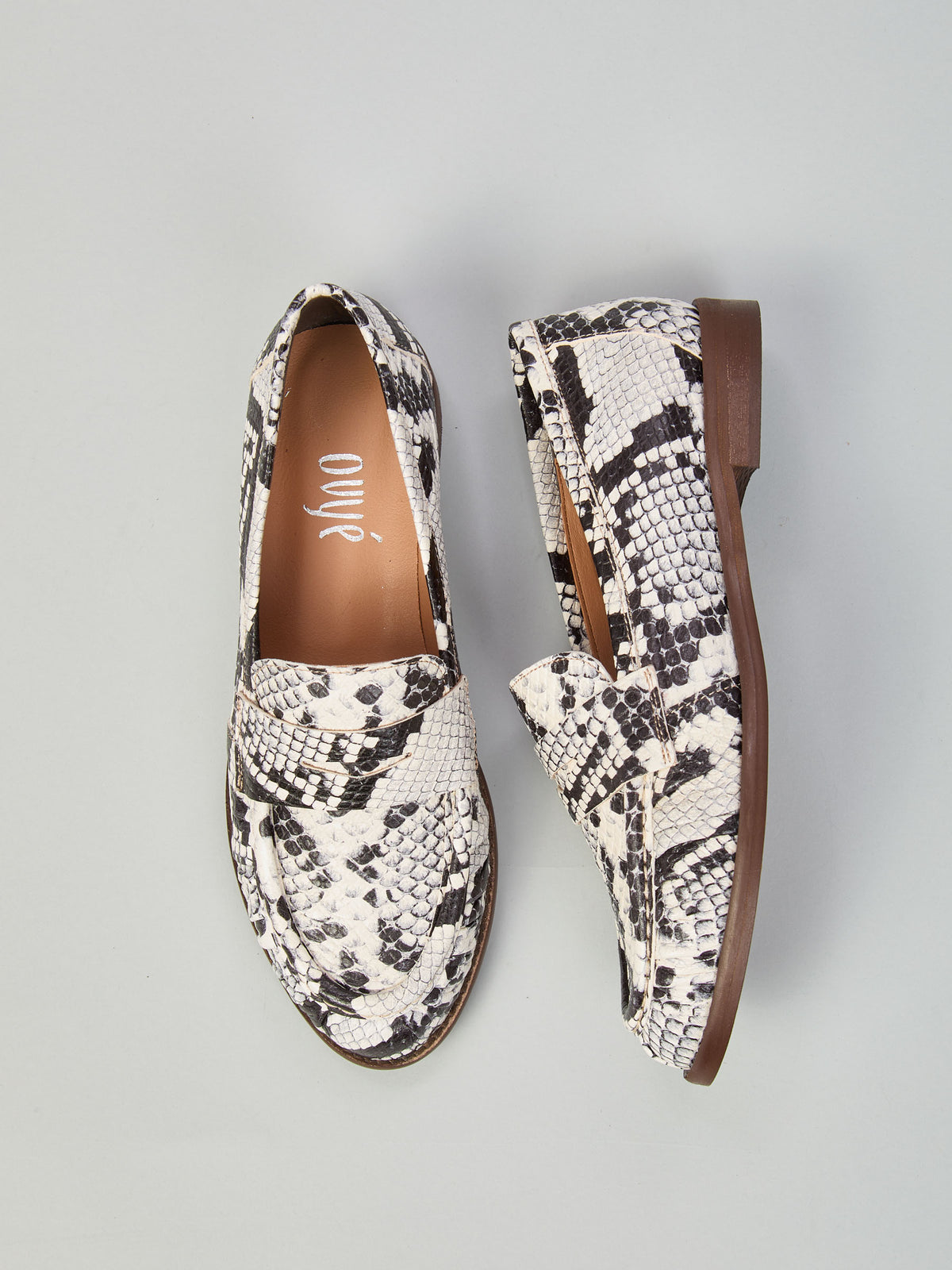Python print leather loafer