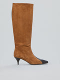 Leather and suede boots