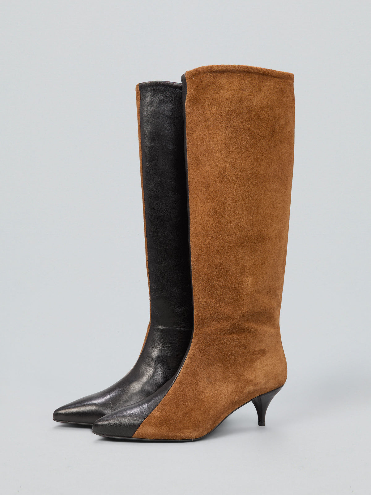 Leather and suede boots