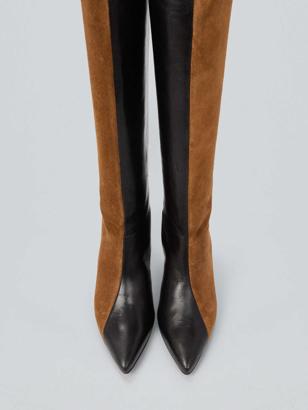Leather and suede boots