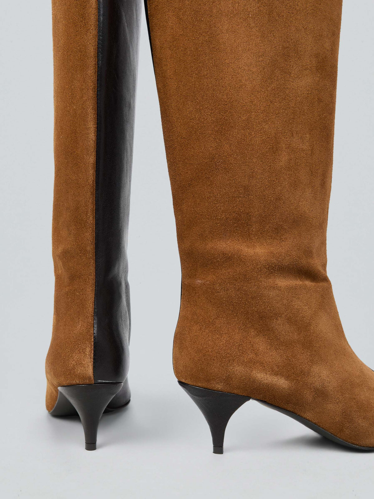 Leather and suede boots