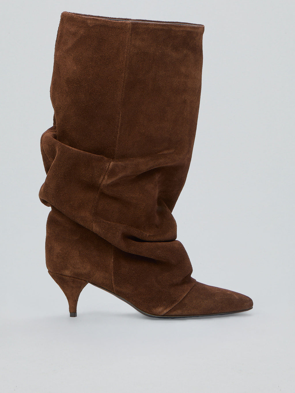 Stiefel aus gerafftem Wildleder