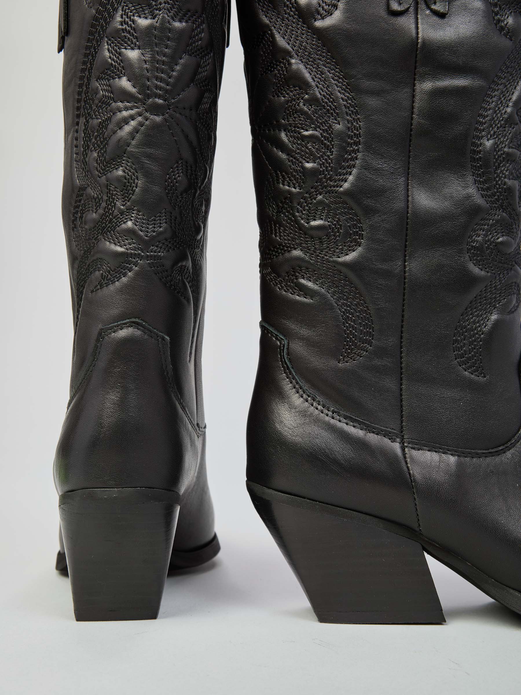 Embroidered leather Texans