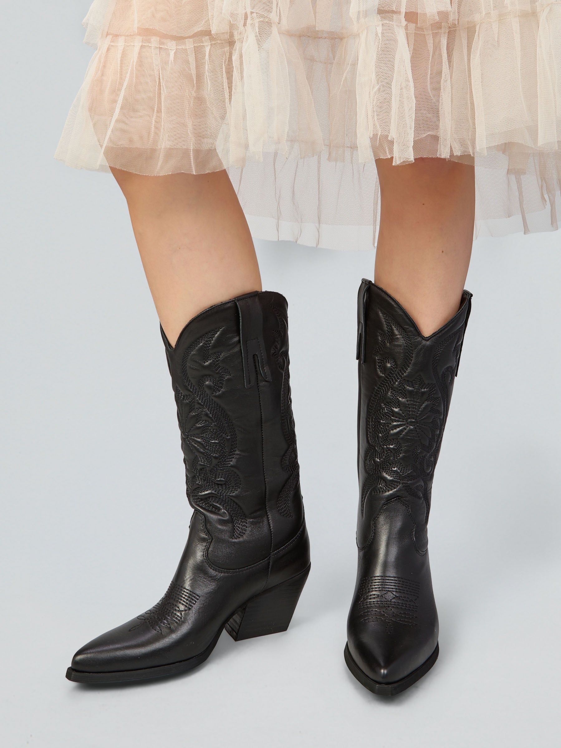 Embroidered leather Texans