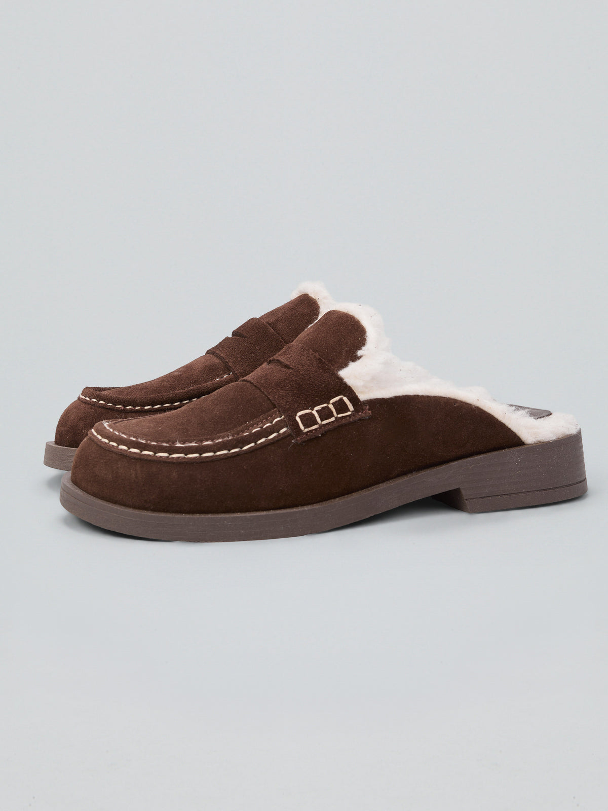 Suede Mule Loafers
