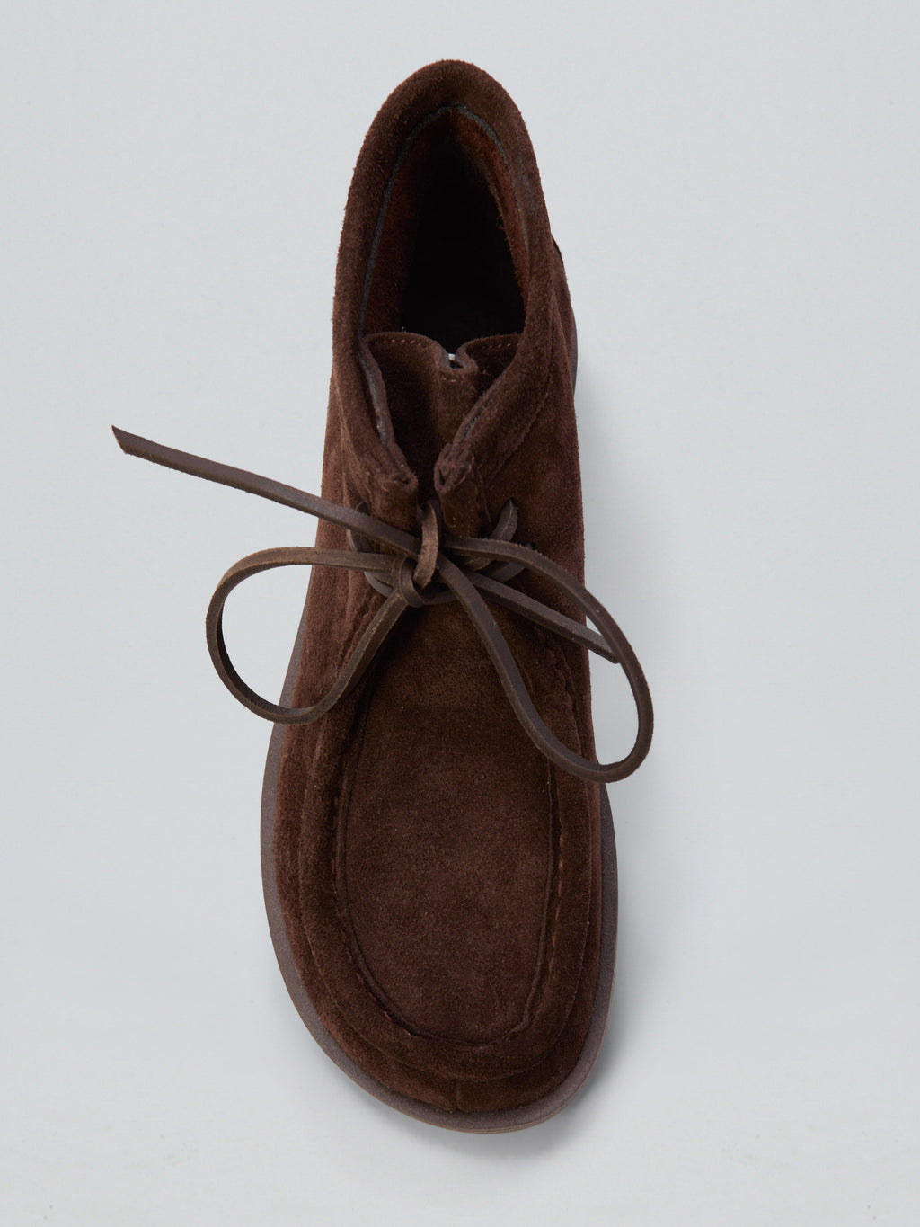 Suede lace-up ankle moccasins